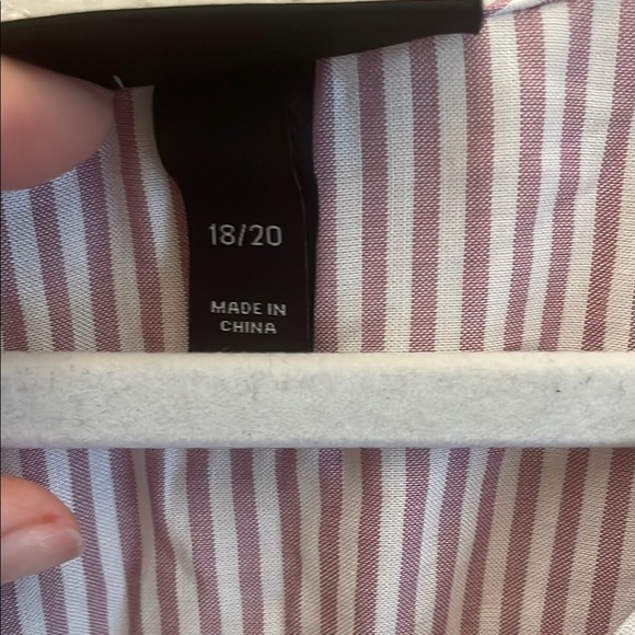 Lane Bryant Striped Lace Accent Women's Top - Picture 2 of 5